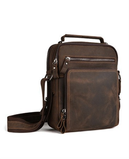 Leather Backpack Vintage - Bolsa Masculina Vintage de Couro de