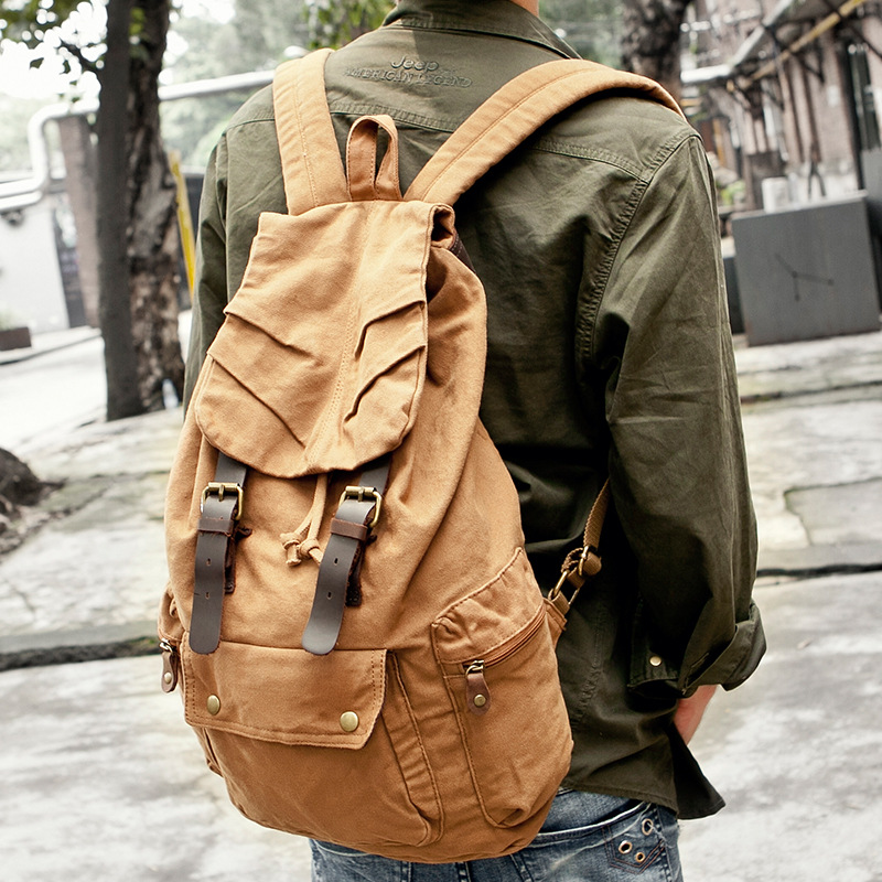 Canvas Backpack Casual - Mochila de Lona de Grande Capacidade,