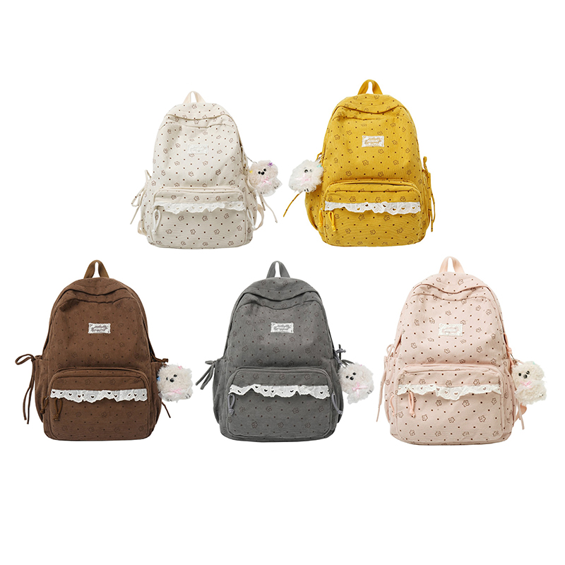 Fashion Backpack Women - Mochila Kawaii com Estampa de Bolinhas