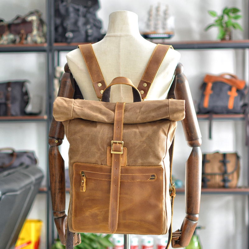 Nova mochila simples e retrô d - Canvas Backpack Casual avaliação e preço