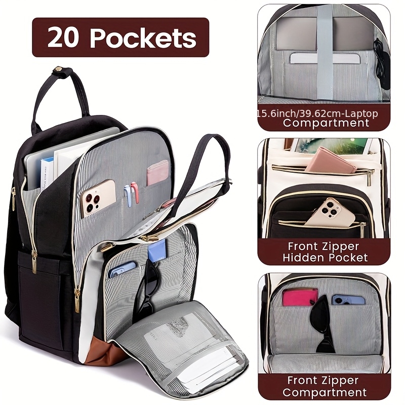 Mochila Feminina Bicolor para  - Laptop Backpack 15.6 avaliação e preço