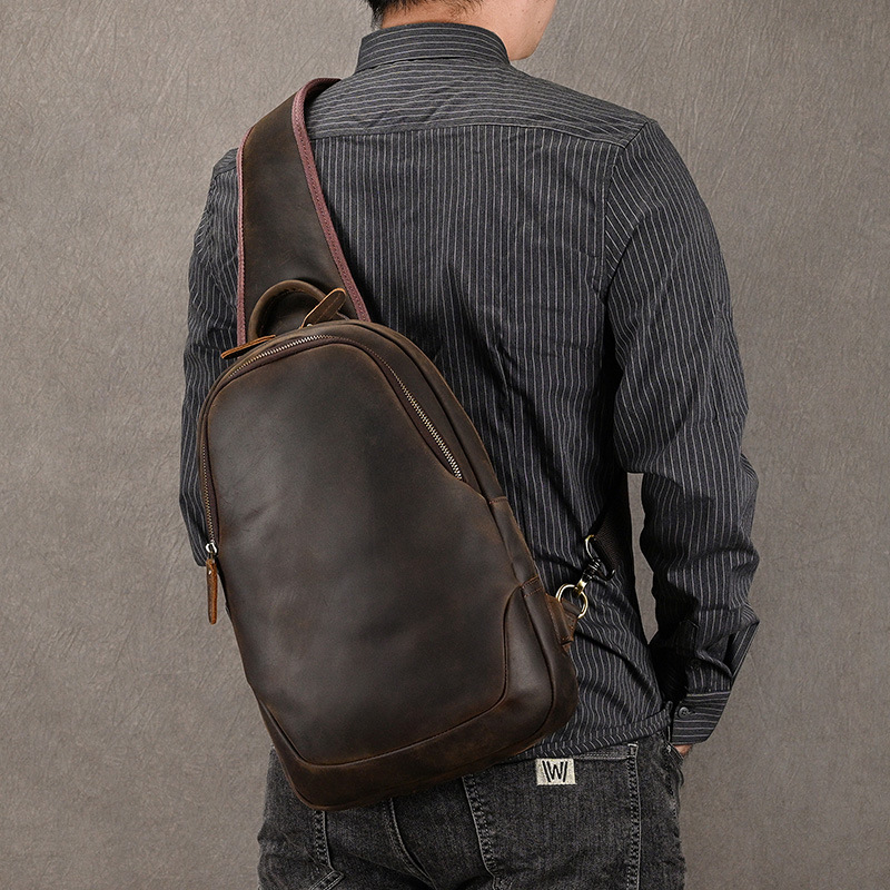 Bolsa de couro genuíno para ho - Leather Backpack Vintage avaliação e preço